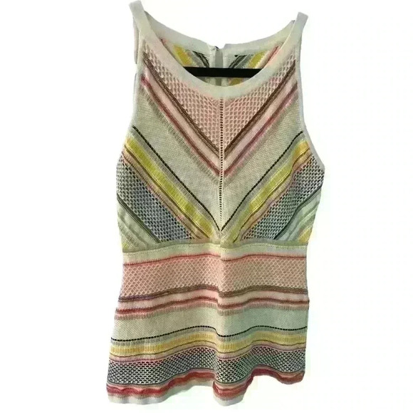 White House Black Market Knit Tank Top with Gold Metallic Threads. Size Small - Picture 2 of 9